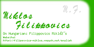 miklos filippovics business card